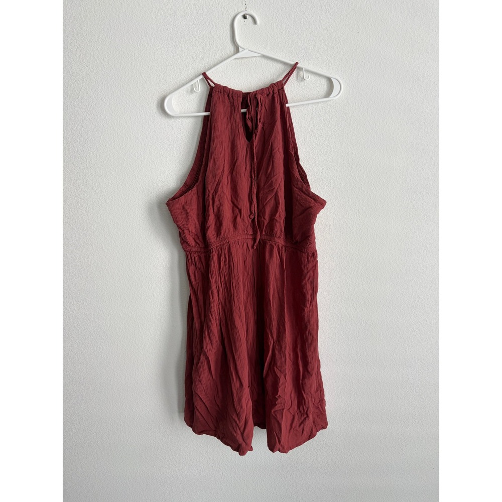 Sonoma Goods For Life Burgundy Red Halter Mini Dress Gauze Tiered XXL